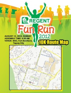 Regent Run 10K Route Map