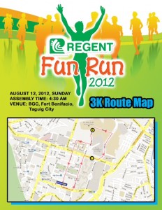 Regent Run 3K Route Map