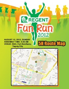 Regent Run 5K Route Map