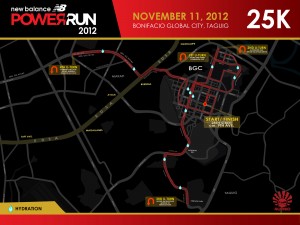 NB Power Run 2012 25K Race route
