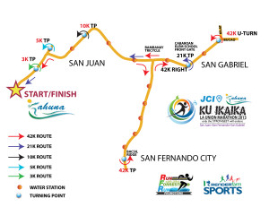 La Union Ku Ikaika Marathon 2013 Race Route