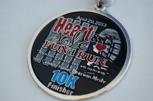 Heart and Sole Fund Run 2013 Finishers Medal