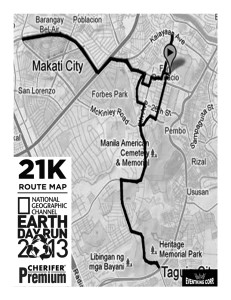 Earth Day Run 2013 21K Map