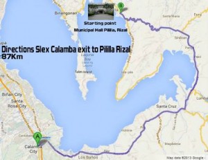Rizal to Laguna 50k Ultramarathon 2013 Map