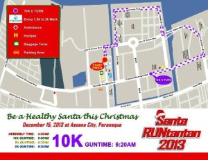 Santa Runtantan 2013 10k Race Map
