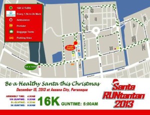 Santa Runtantan 2013 16k Race Map