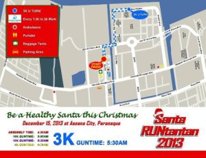 Santa Runtantan 2013 3k Race Map