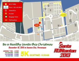 Santa Runtantan 2013 5k Race Map