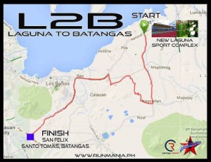 Laguna to Batangas 50K Ultramarathon 2014 Race Map