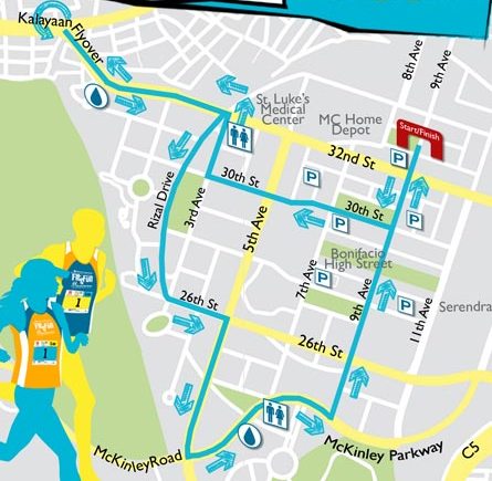 Robinsons Fit and Buddy Run 2014 5K Race Map
