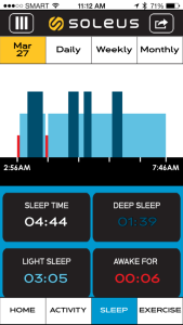 Soleus Go iPhone App - Sleep