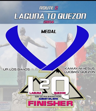 Laguna to Quezon 50K Ultra Marathon 2014 medal