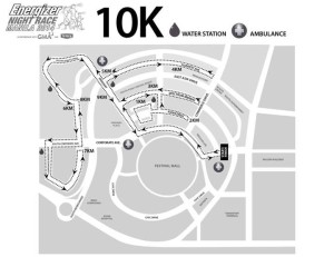 Energizer Night Race 2014 - 10K Race Route