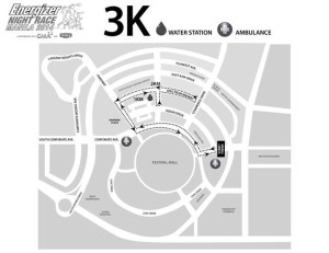 Energizer Night Race 2014 - 3K Race Route
