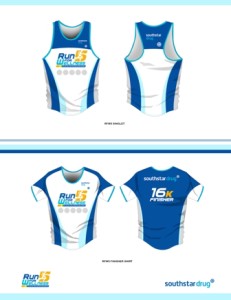 South Star Drug Run for Wellness 2014 Singlet and Finisher shirt