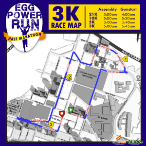 Egg Power Run Half Marathon 2015 3K Race Map
