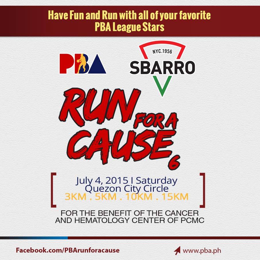 PBA SBARRO Run for a Cause 2015 Poster