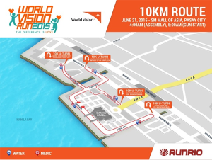 World Vision Fun Run 2015 Race Map 10K