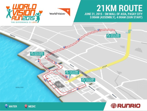 World Vision Fun Run 2015 Race Map 21K
