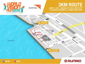 World Vision Fun Run 2015 Race Map 3K