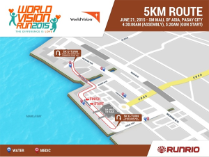 World Vision Fun Run 2015 Race Map 5K