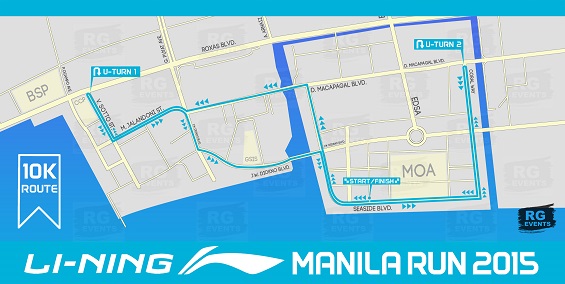 Li-Ning Manila Run 2015 10K Map