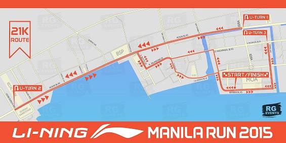 Li-Ning Manila Run 2015 21K Map