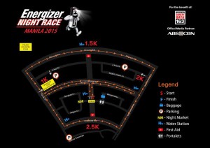 Energizer Night Race 2015 Race Map
