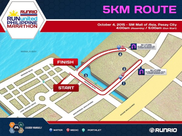 Run United Philippine Marathon 2015 5K Map