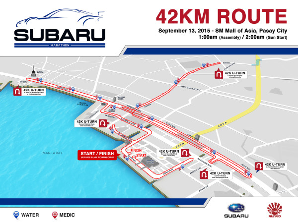 SUBARU MARATHON ROUTE MAP 42K