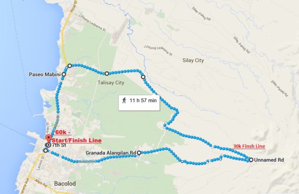 2nd Masskara Ultra Marathon 2015 Race Route
