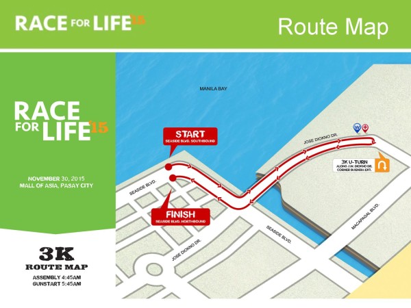 Race for Life 2015 3K Map