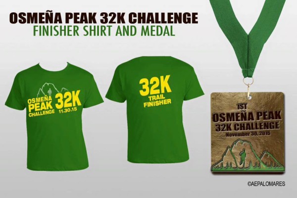 1st Osmena Peak Challenge 2015 Shirt & Medal
