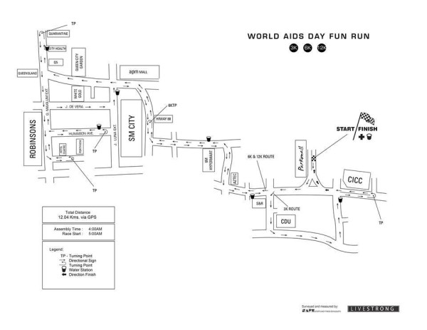World AIDS Day Run 2015 Race Map