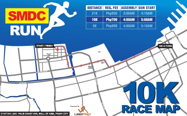 SMDC Run 2016 10K Race Map