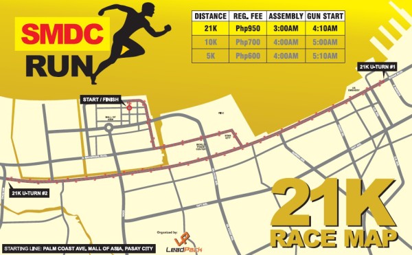SMDC Run 2016 21K Race Map