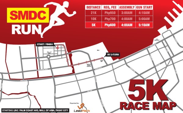 SMDC Run 2016 5K Race Map