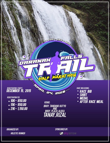 Daranak Falls Trail Half Marathon 2016 Poster