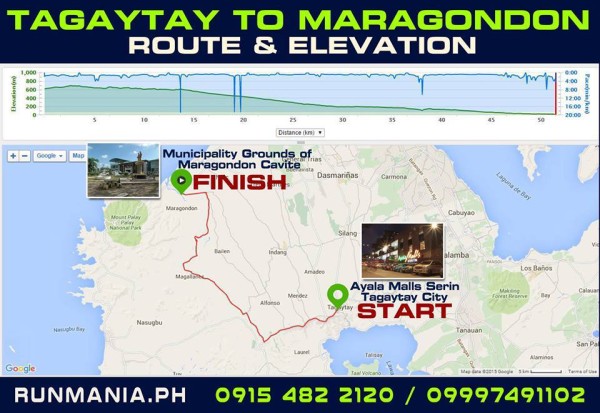 Tagaytay to Maragondon 50K Ultra Marathon Route