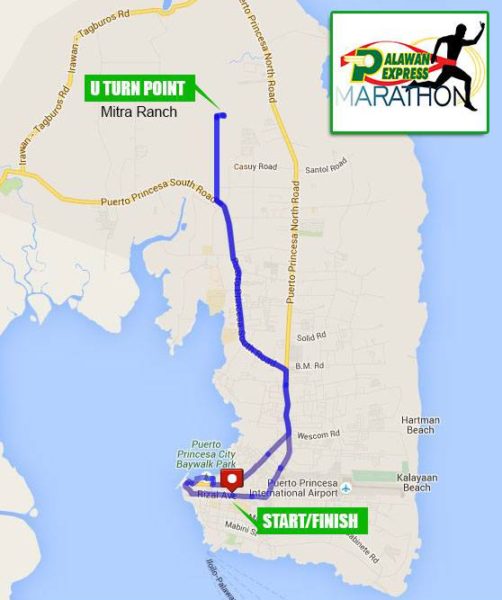 Palawan Express Marathon 2016 21K Route
