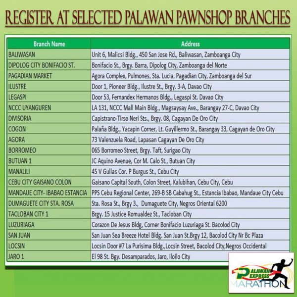 Palawan Express Marathon 2016 Registration Sites