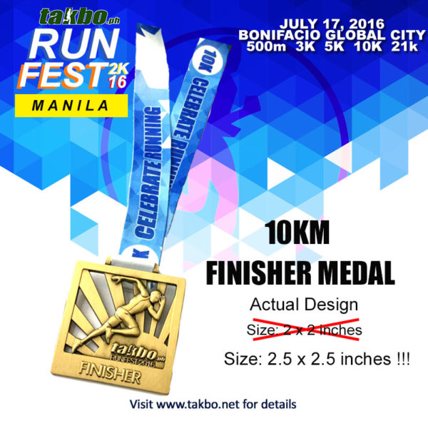 Runfest 2016 Actual Medal FB 10KM 01