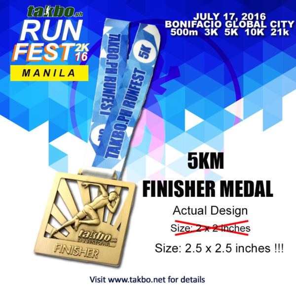 Runfest 2016 Actual Medal FB 5KM 01