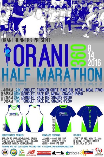 Orani 360 Half Marathon 2016 Poster