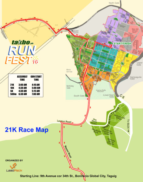 Runfest 2016 21K Route