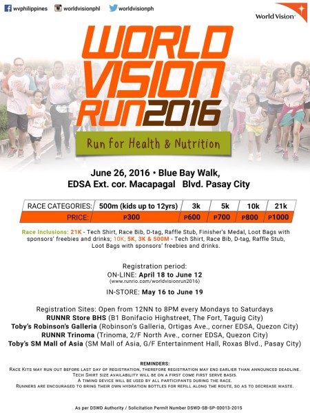 World Vision Run 2016 Poster