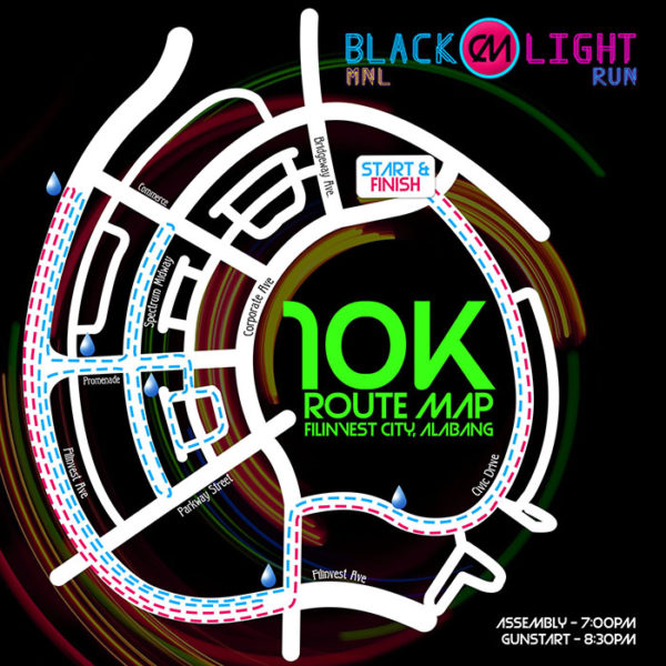 CM Blacklight Run 2016 10K Map