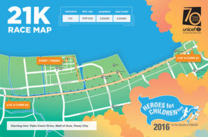 Heroes for Children Run 2016 21K Race Map