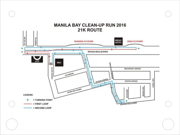 Manila Bay Clean Up Run 2016 21K Route