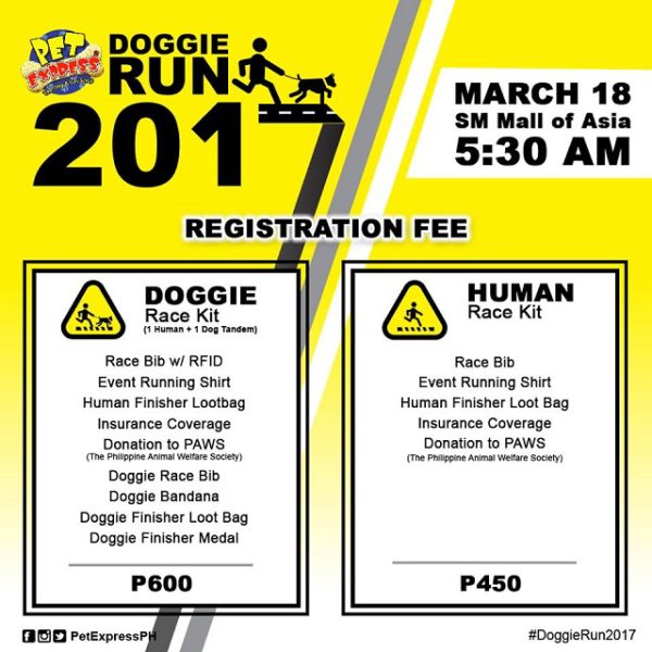 Pet Express Doggie Run 2017 Registration Fee